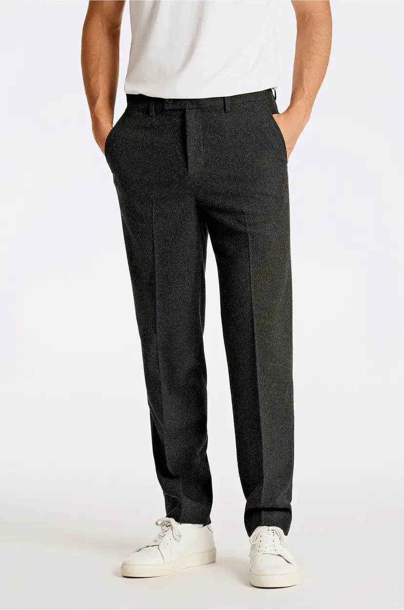 Lindbergh Dressbukser Flannel Wool Blend Formal Pant - Svart