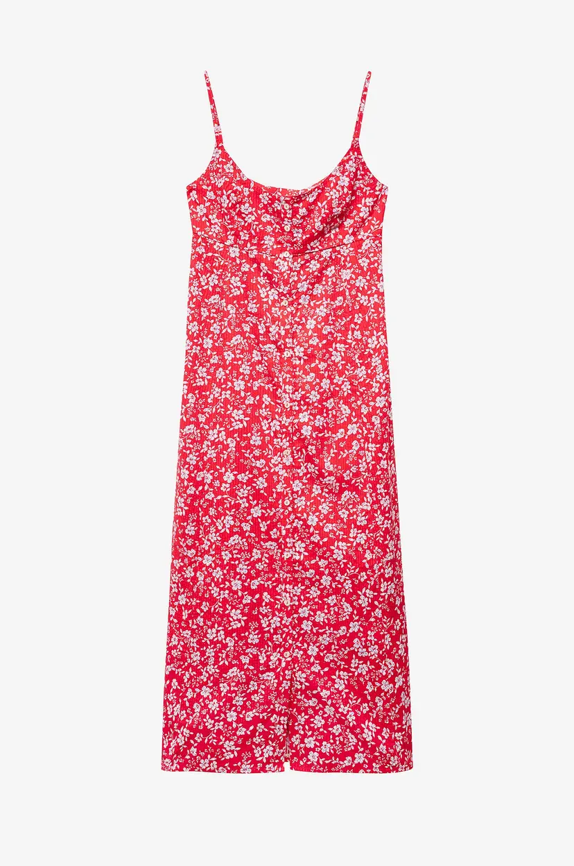 Mango Maxikjole Dress Florex - Rød
