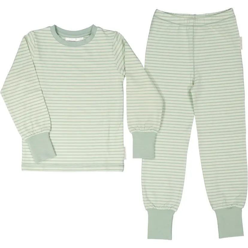 Geggamoja Pyjamas tvådelad  Bambu Classic Ljusgrön/Grön - 134/140