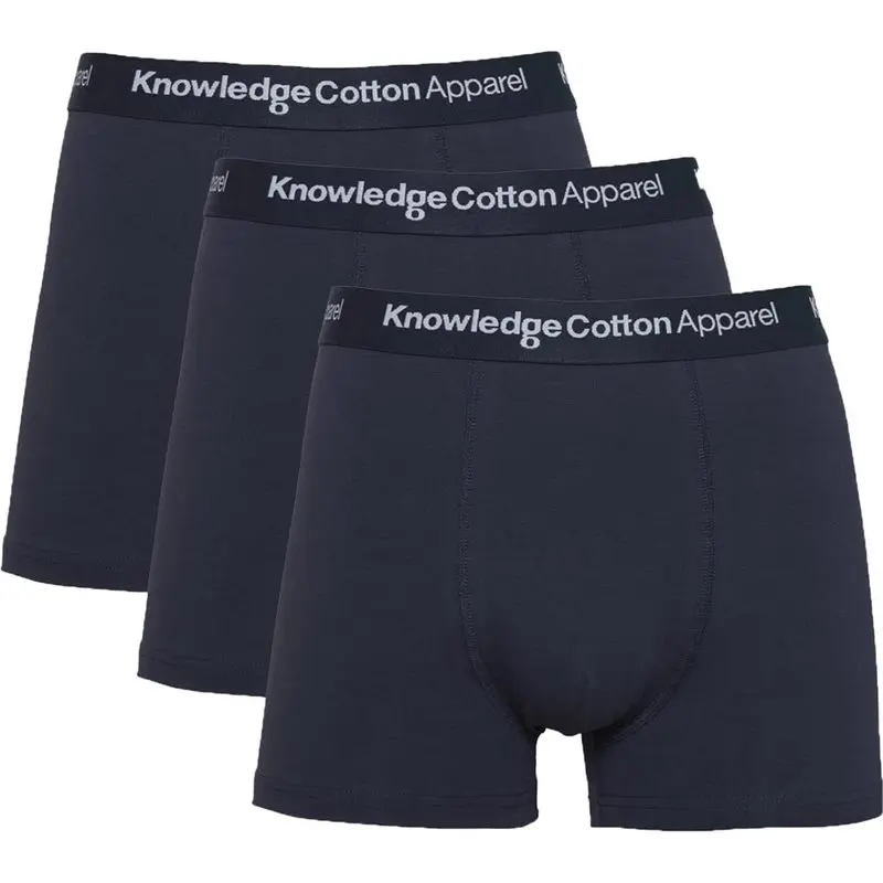 KnowledgeCotton Apparel KnowledgeCotton Apparel Anker 3-Pack Underwear Total Eclipse