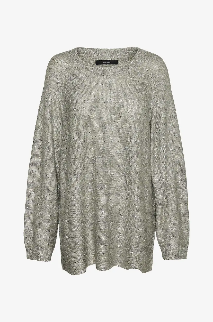 Vero Moda Genser vmLeilani New LS O-neck - Grå