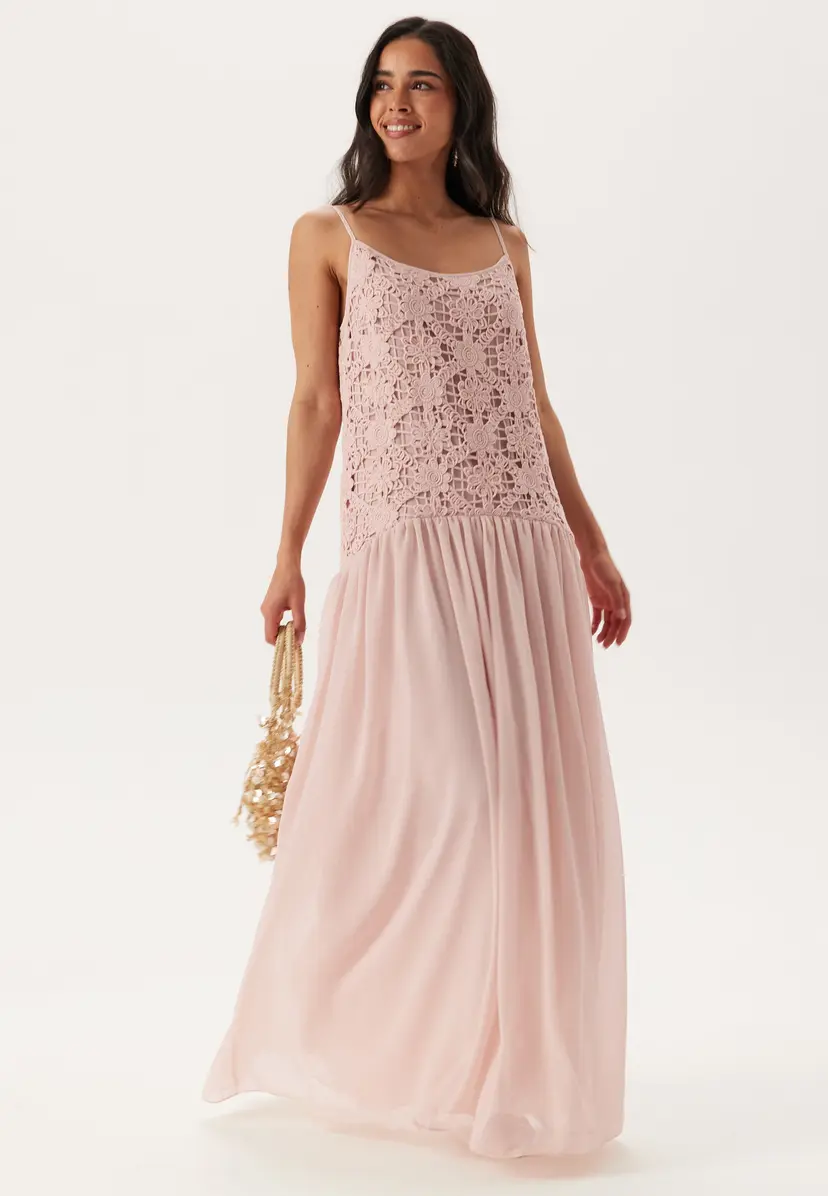 Andrea Norrman X Bubbleroom Crochet Bodice Maxi Dress