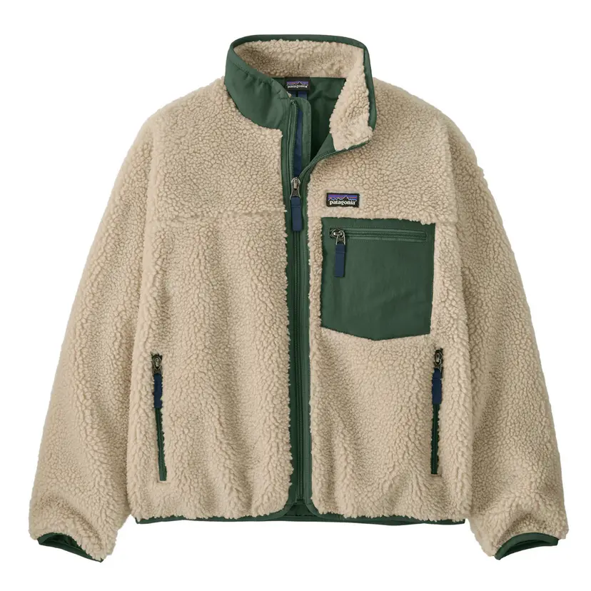 Patagonia Patagonia - Kids Retro-X Fleece Jacket Dark Natural / Canopy Green