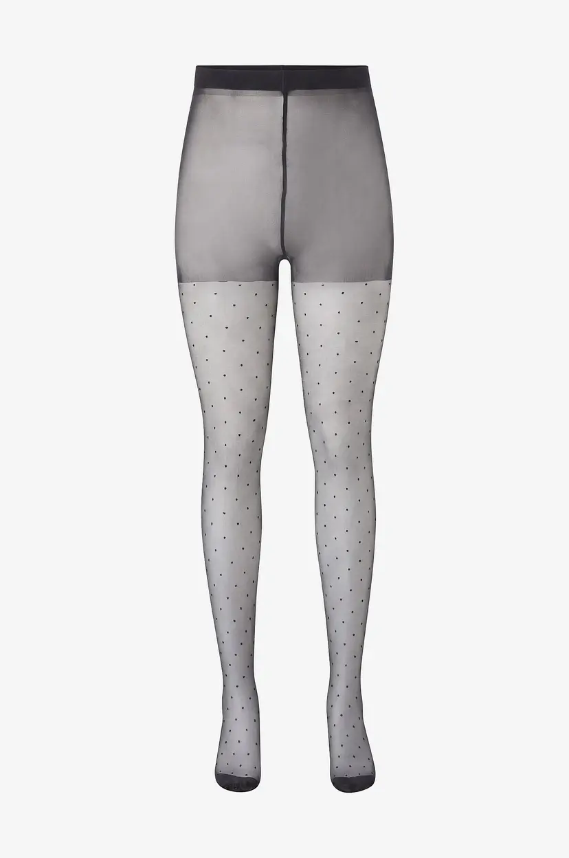 Pamela Mann Tightser Sheer Dotty Curvy Super Stretch Tights - Svart