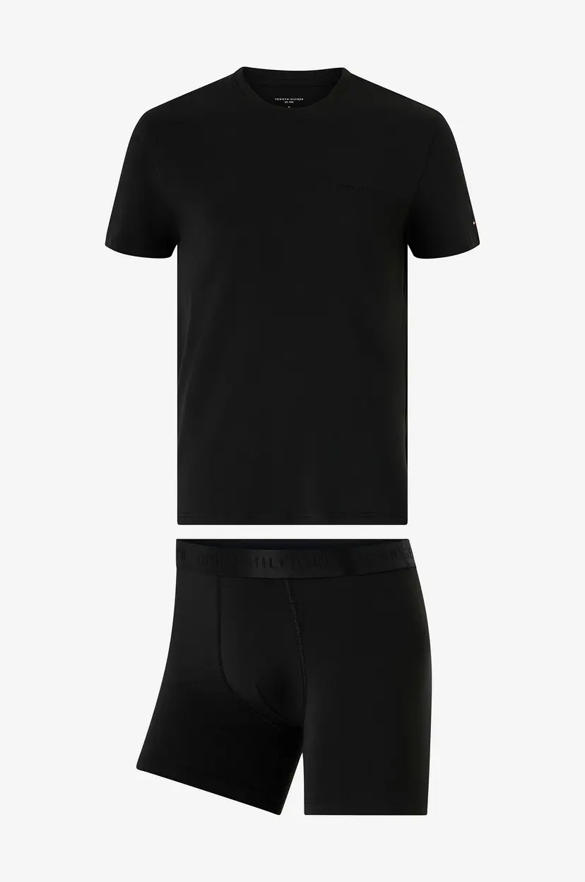 Tommy Hilfiger Pysjsett Tee & Boxer Brief - Svart