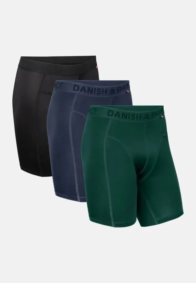 DANISH ENDURANCE DANISH ENDURANCE SPORT LANGE BOXERSHORTS, Sort | Blå | Grøn, M