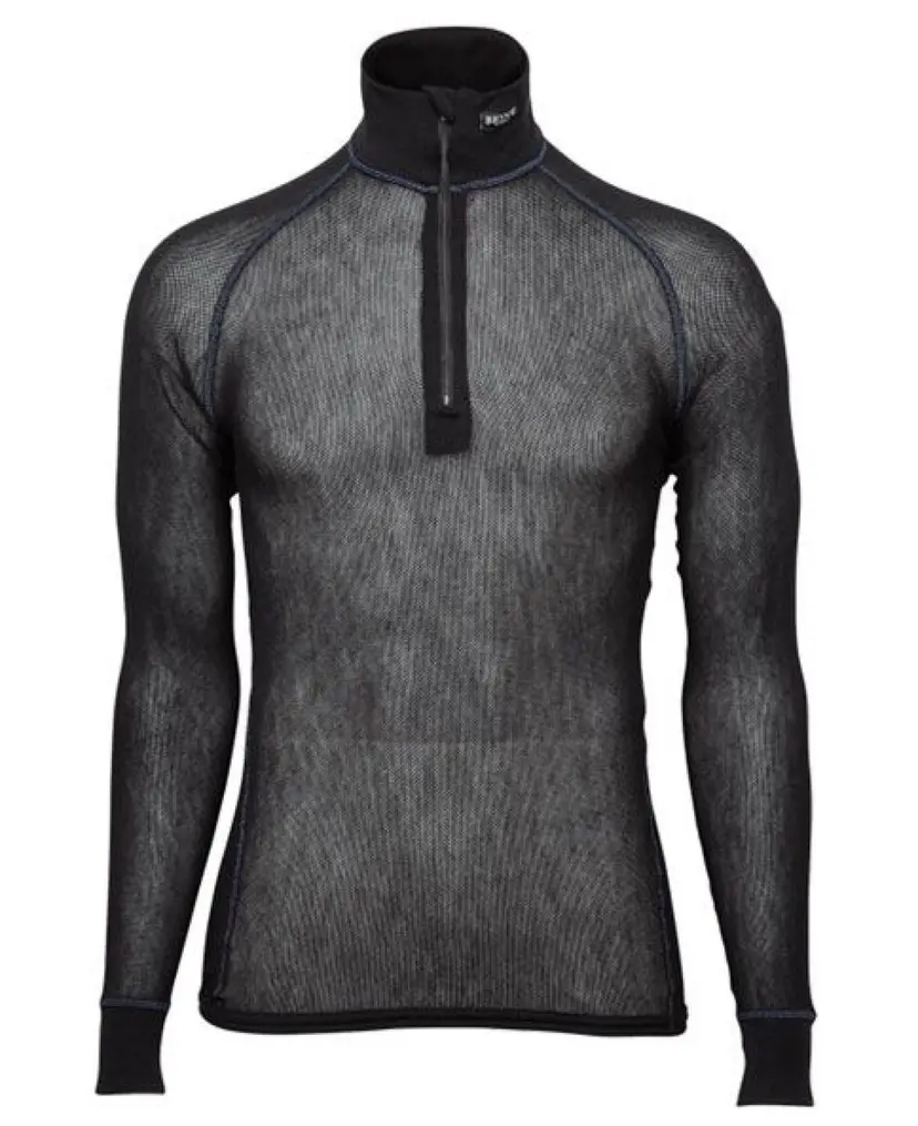 Brynje Brynje Wool Thermo Light Zip-polo 3/4 Black