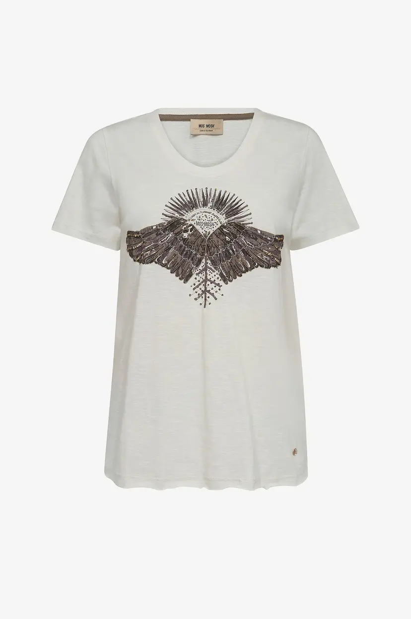 Mos Mosh Topp mmNadine O-ss Deco Tee - Beige