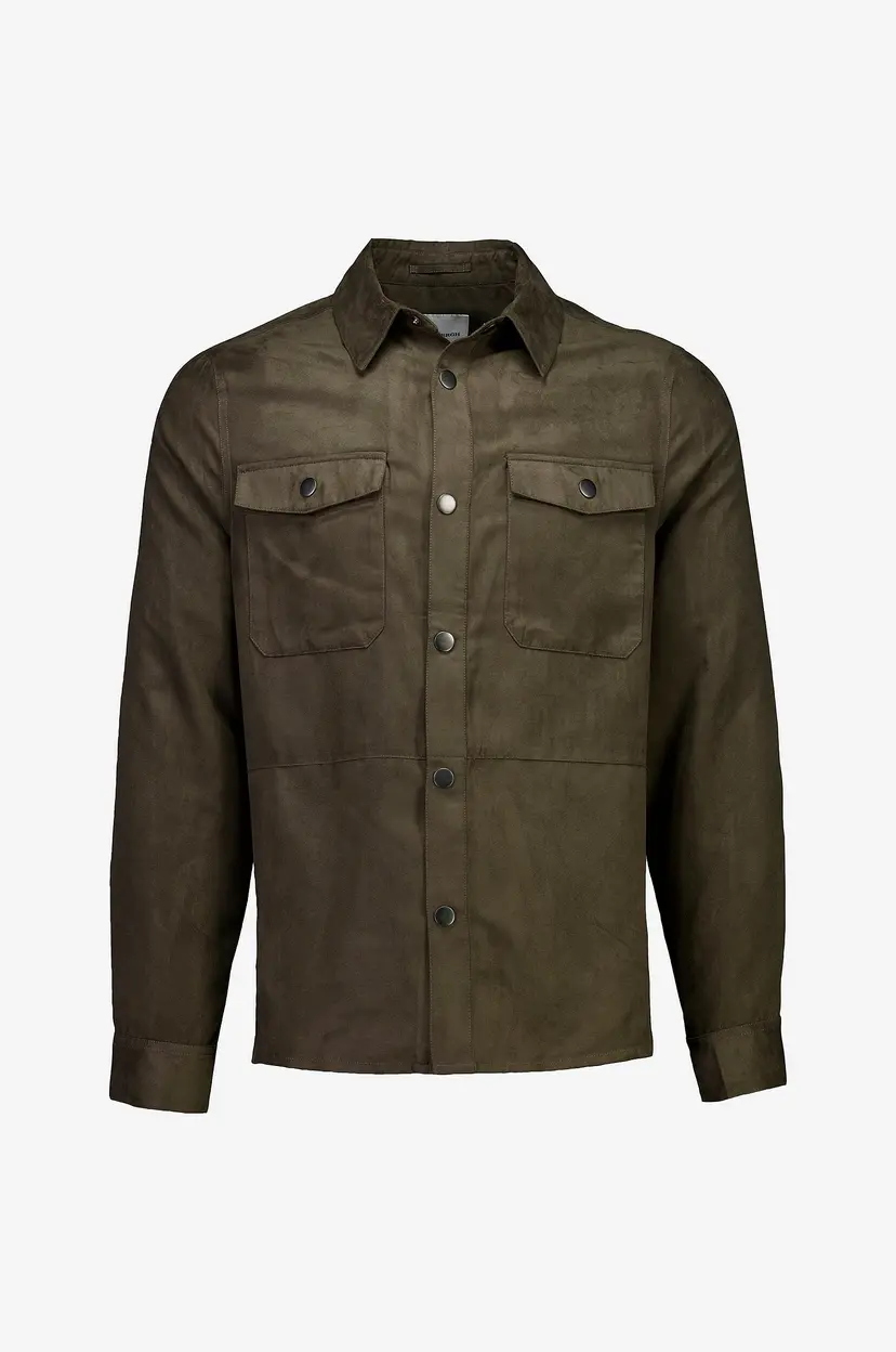 Lindbergh Overtreksskjorte Micro suede overshirt - Brun