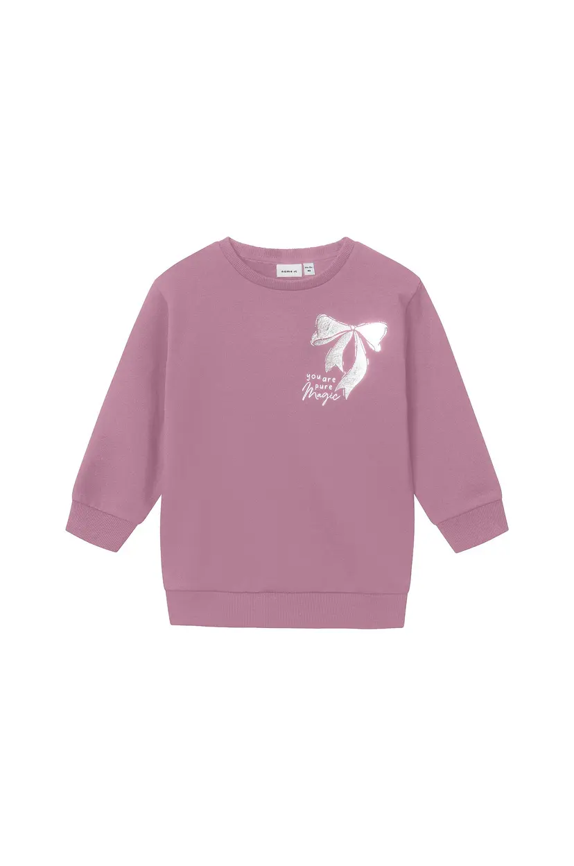 NAME IT Kjole nmfRenata Nreg Sweat Tunic Bru Box - Rosa