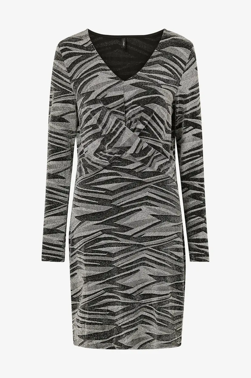 ONLY Kjole onlQueen L/S V-neck Glitter Dress - Sølv