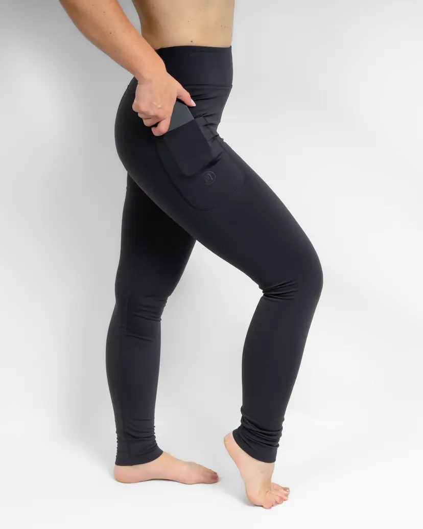 Huabo Aya Deep Grey Tight Fit Winter Leggings