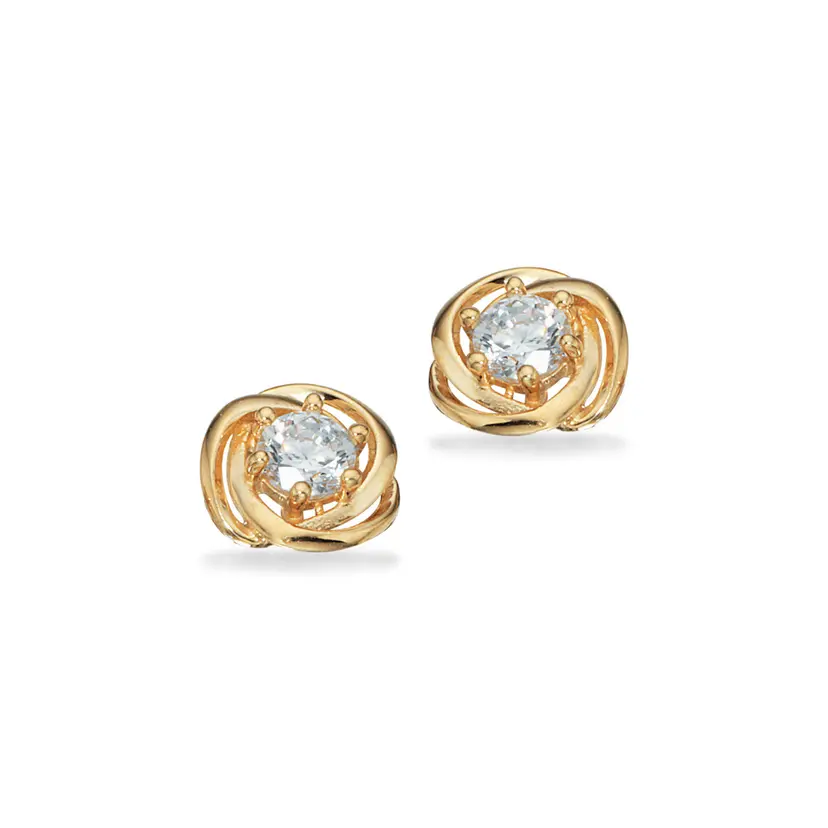 Scrouples Scrouples - 8 kt. ørestikker med organisk spiral design og zirkonia - 120683