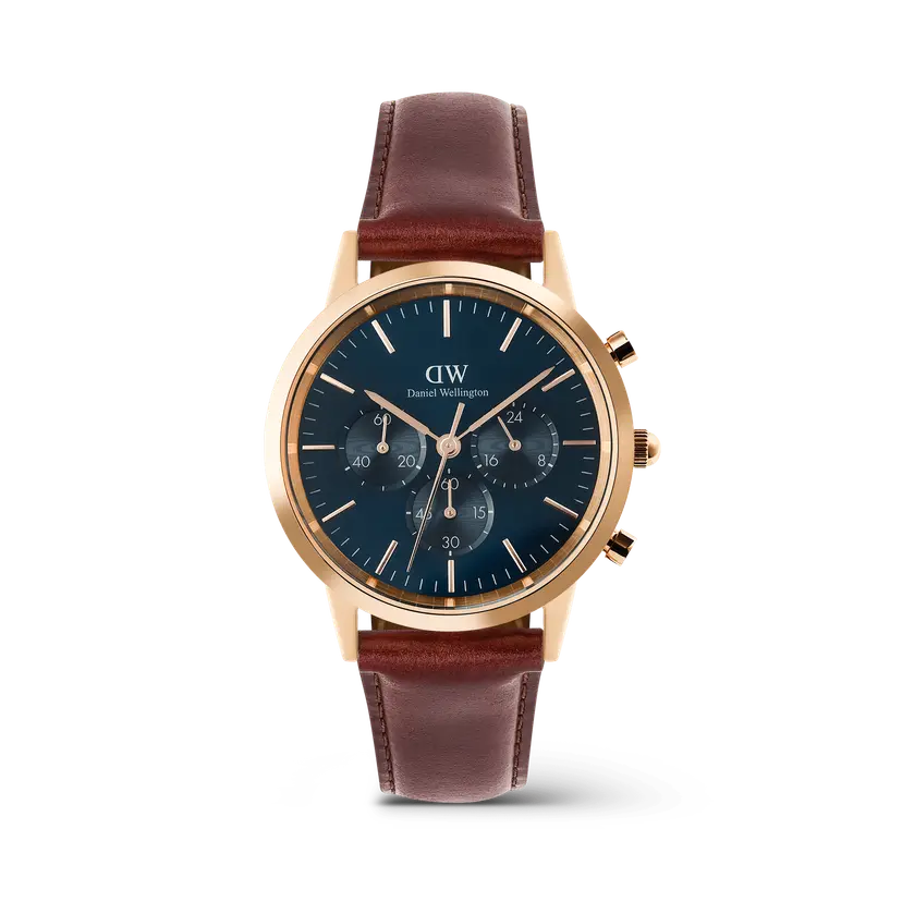 Daniel Wellington Rose Gold 42mm Watch Iconic Chronograph St Mawes Arctic Rg | DW