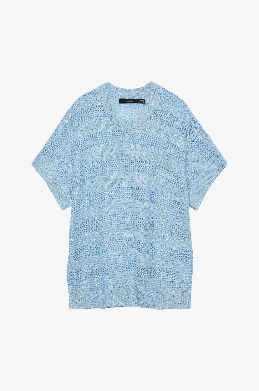 Vero Moda Curve Topp vmcLeilani Stripe SS O-neck Pullover - Blå
