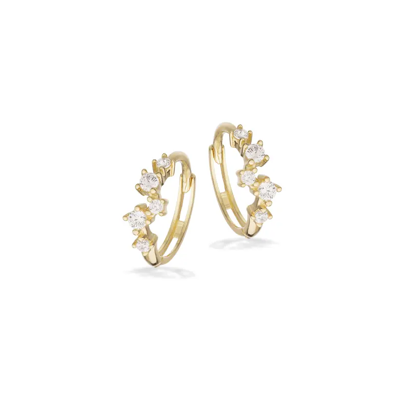 Scrouples Scrouples - 8 karat guld ørecreoler med sten - 124503