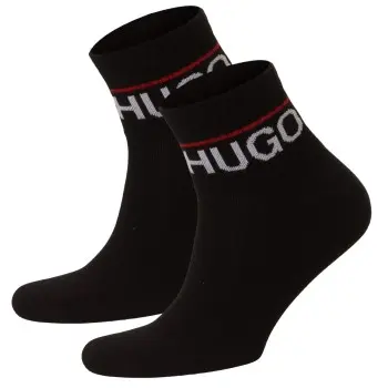 Hugo HUGO Strømper 2P Label Rib Short Socks Svart Str 39/42