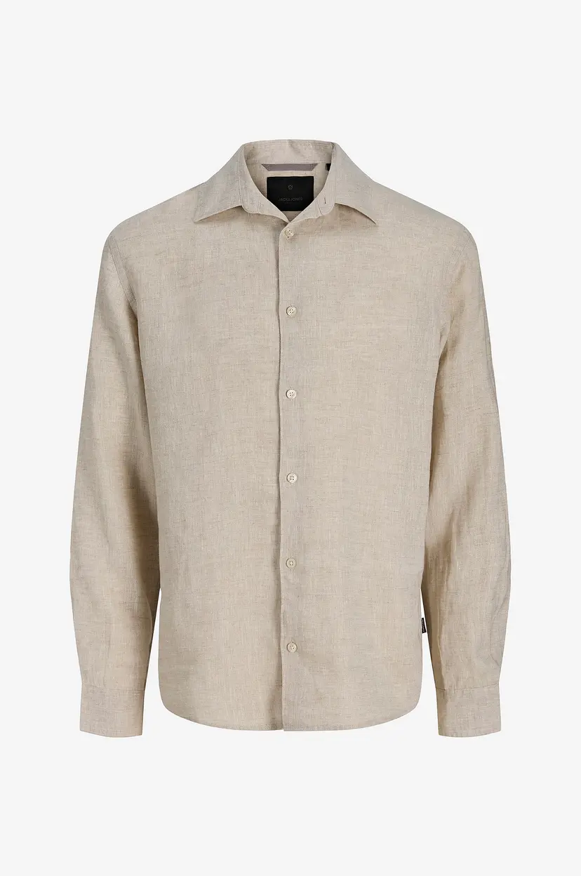 Jack & Jones Linskjorte jprBlalawrence Linen LS Shirt - Grå