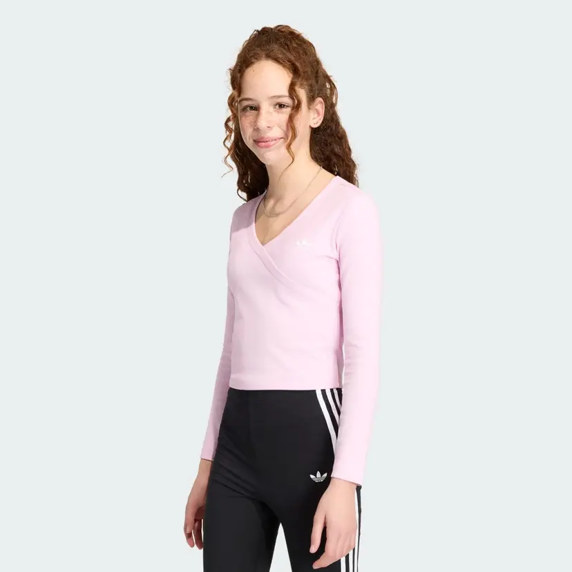 Adidas SLIM MINI RIB WRAP LONGSLEEVE T-skjorte