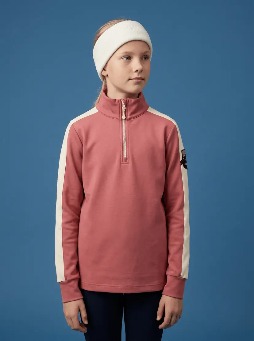 Woolland WoolLand - Genser Ål Half-Zip Girl Burned Rose
