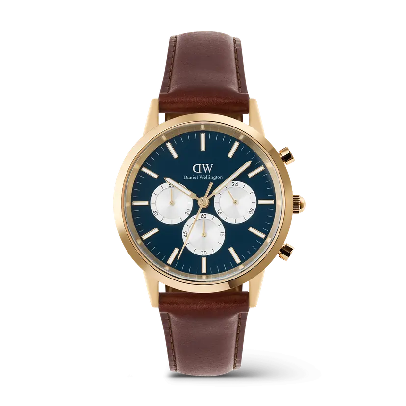 Daniel Wellington Gold 42mm Watch Iconic Chronograph St Mawes Arctic Panda | DW