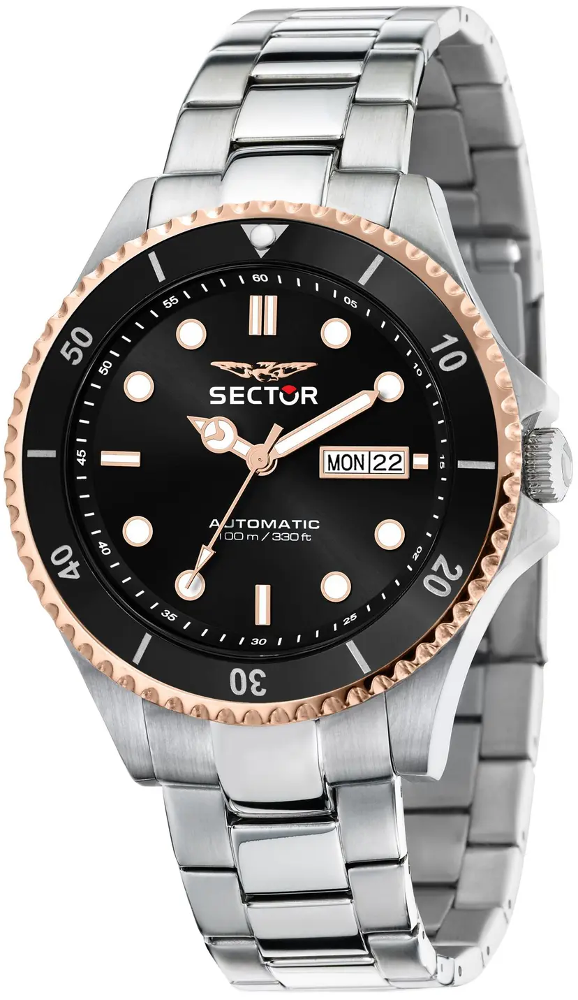 Sector Sector 230 Herreklokke R3223161009 Sort/Stål Ø43 mm