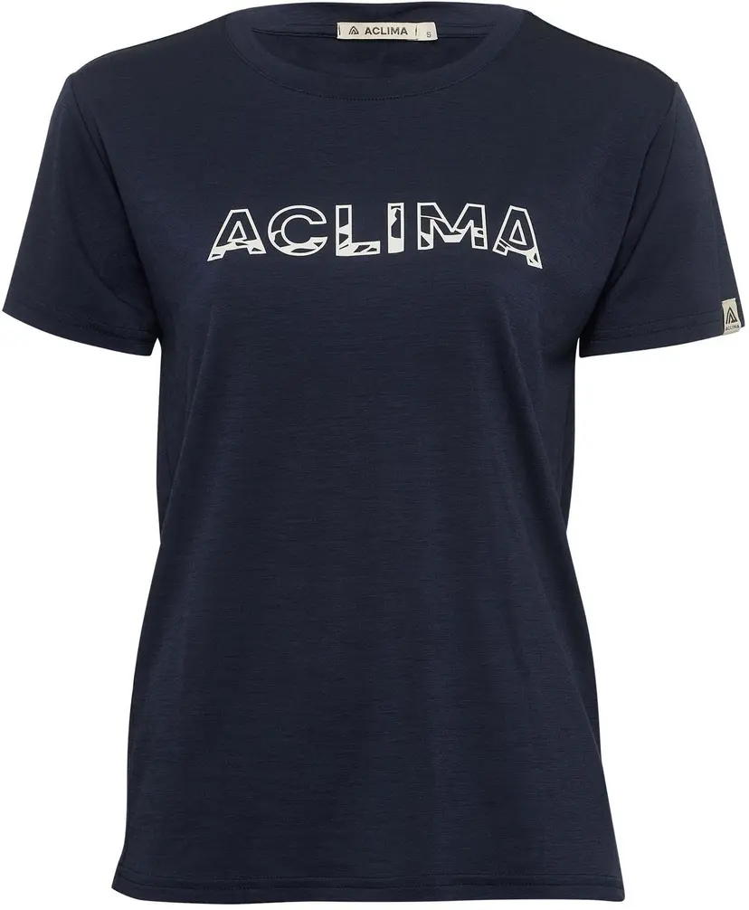 Aclima Aclima W's LightWool Tee Logo Navy Blazer
