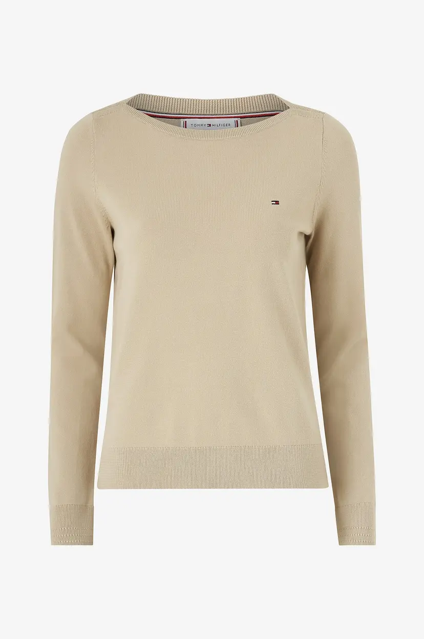 Tommy Hilfiger Genser Co Jersey Stitch Boat-nk Sweater - Beige