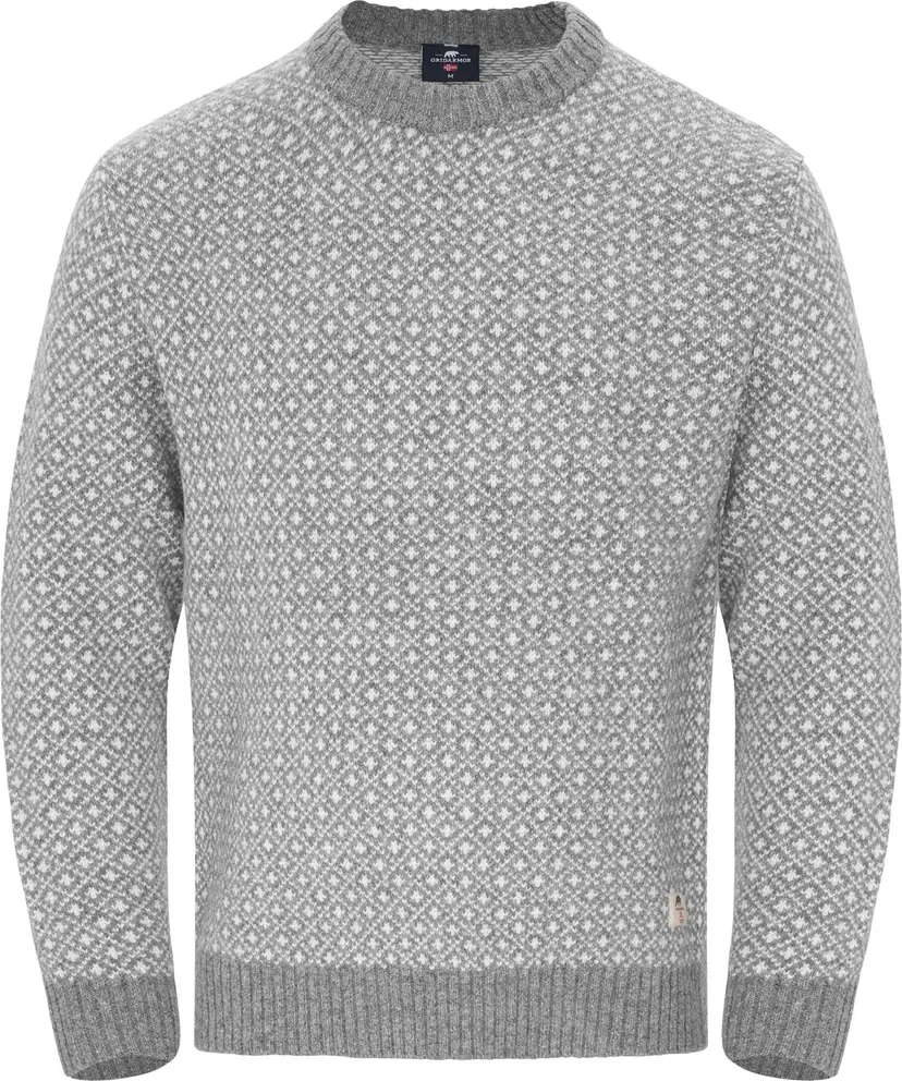 Gridarmor Gridarmor Men's Heavy Knit Wool Sweater Grey Melange
