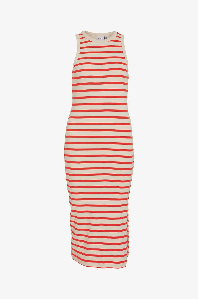 Vila Kjole viLibena S/L Midi Dress - Rød