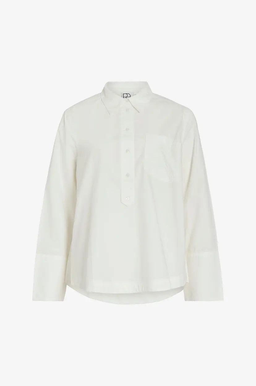 Rouge Edit Skjorte rouBelmont LS Half Placket - Hvit
