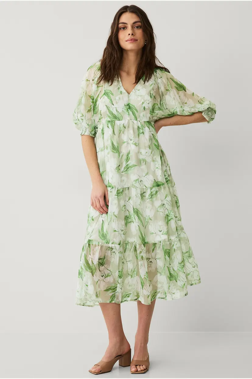 Ellos Collection Kjole i chiffon - Grønn