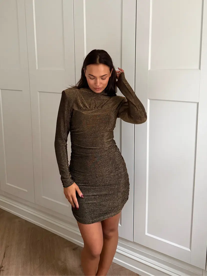 Kayani Anthea Bustier Mini Dress - Glittering Golden