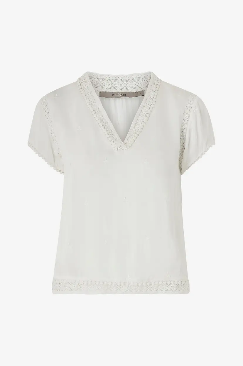 Costamani Bluse Sweatheart Blouse - Hvit