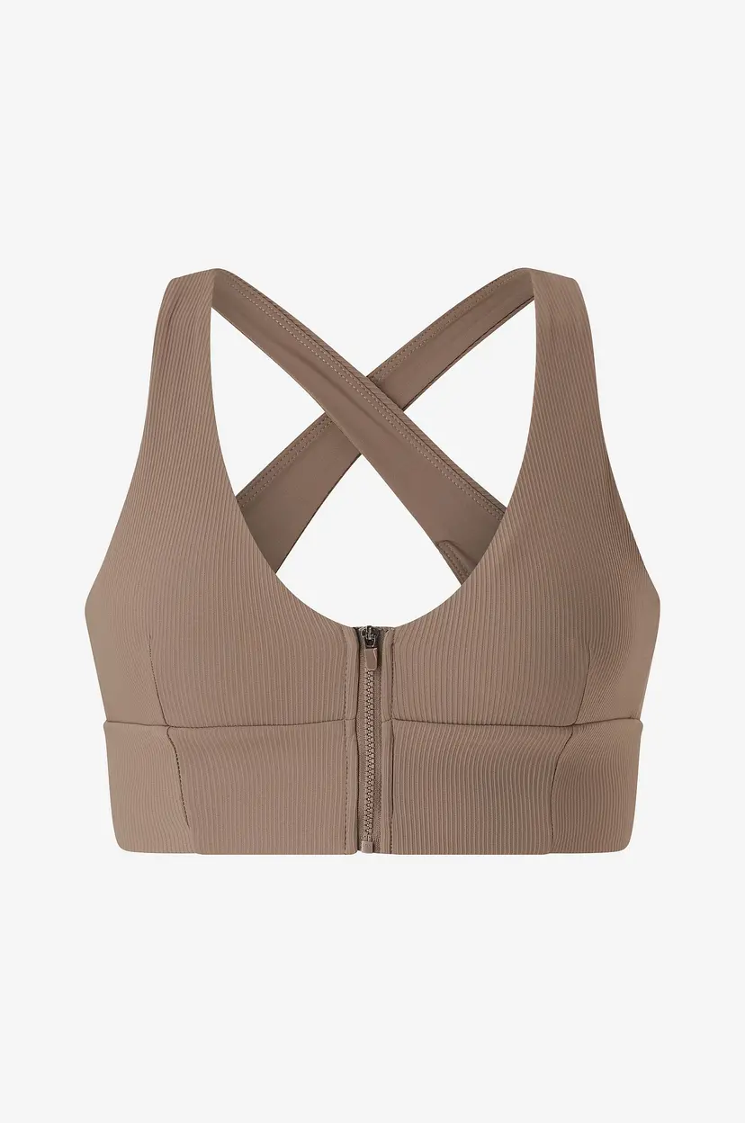 Aim'n Sports-BH Ribbed Performance Zipped - Brun