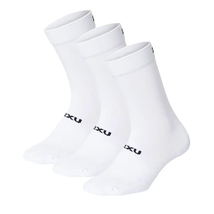 2XU 2XU Crew Socks 3 Pack White/Black