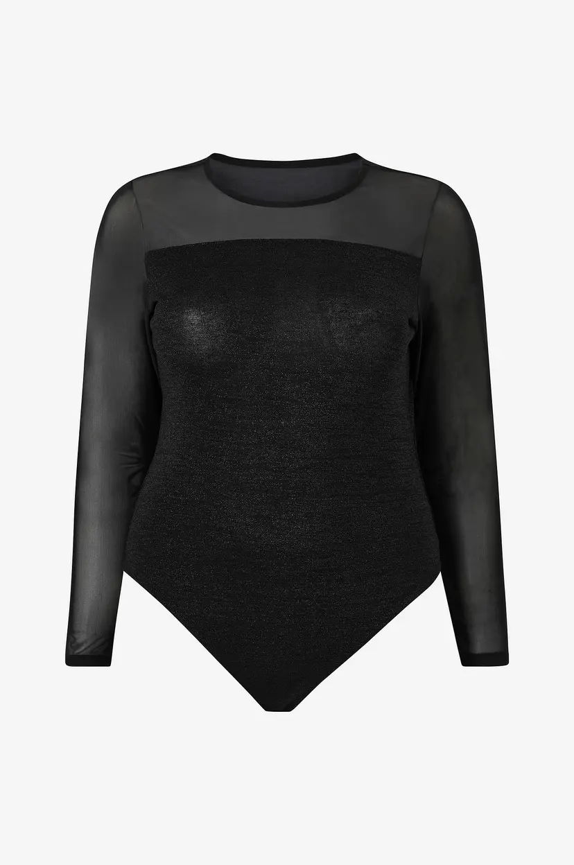 Only Carmakoma Topp carEsther Glitter Body - Svart
