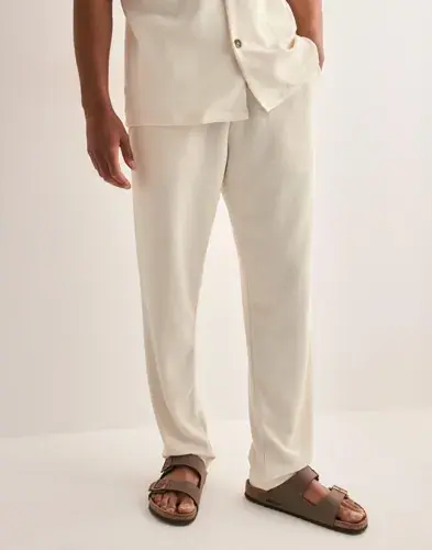 Selected Men Selected Men SLHSTRAIGHT196-Plisse Trouser Ex Bukser Beige