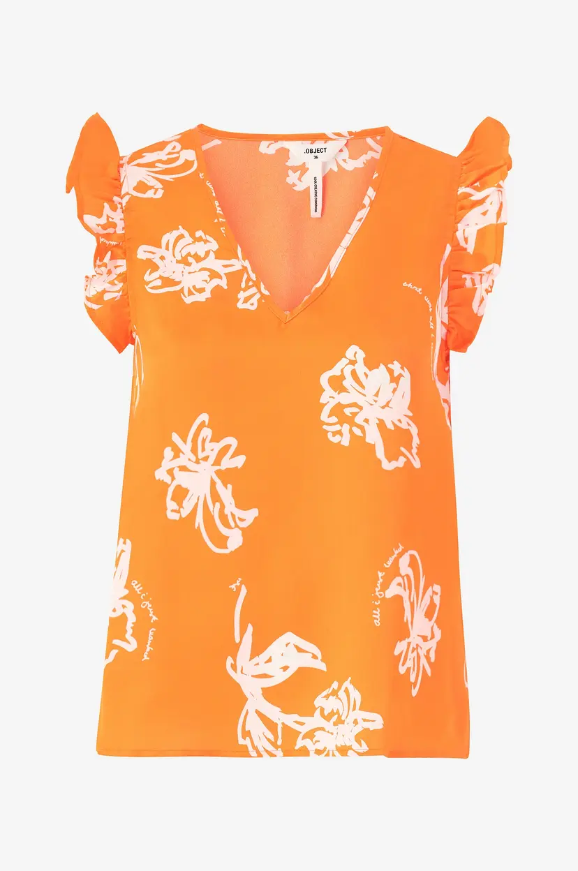 Object Collectors Item Bluse objPapaya Nour S/S Top - Orange