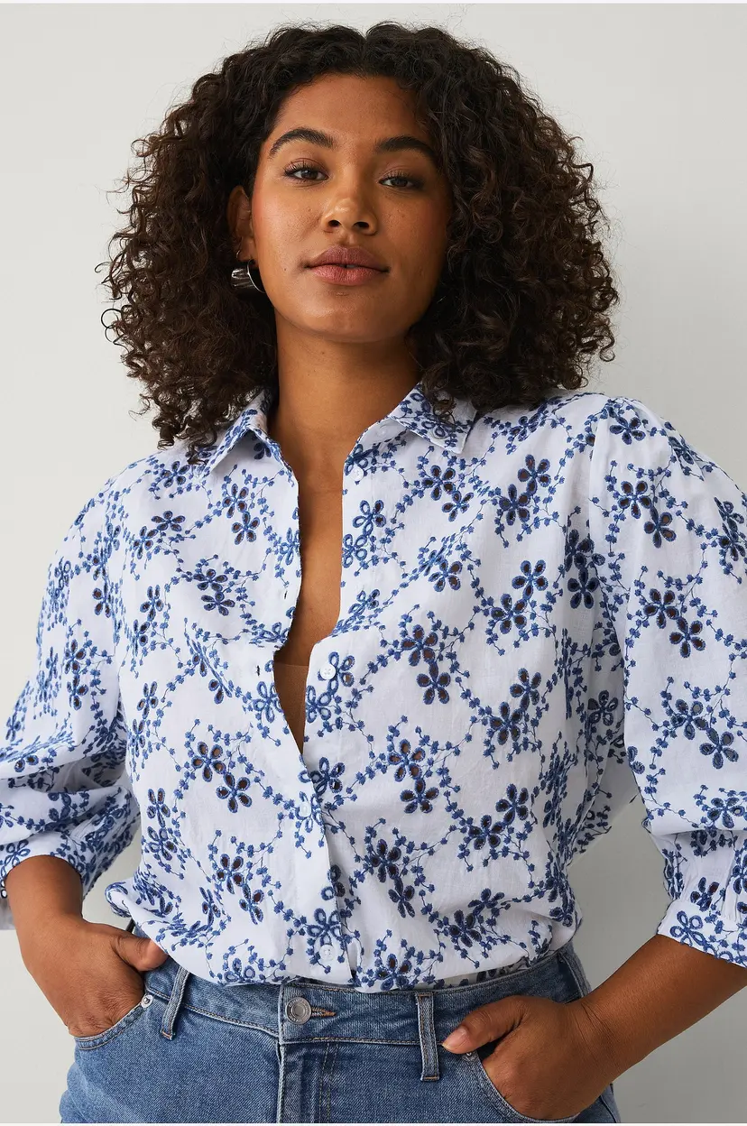 Ellos Plus collection Bluse med bobleermer - Blå