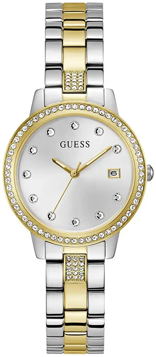 Guess Guess Dameklokke GW0725L1 Heartless Sølvfarget/Gulltonet stål Ø34