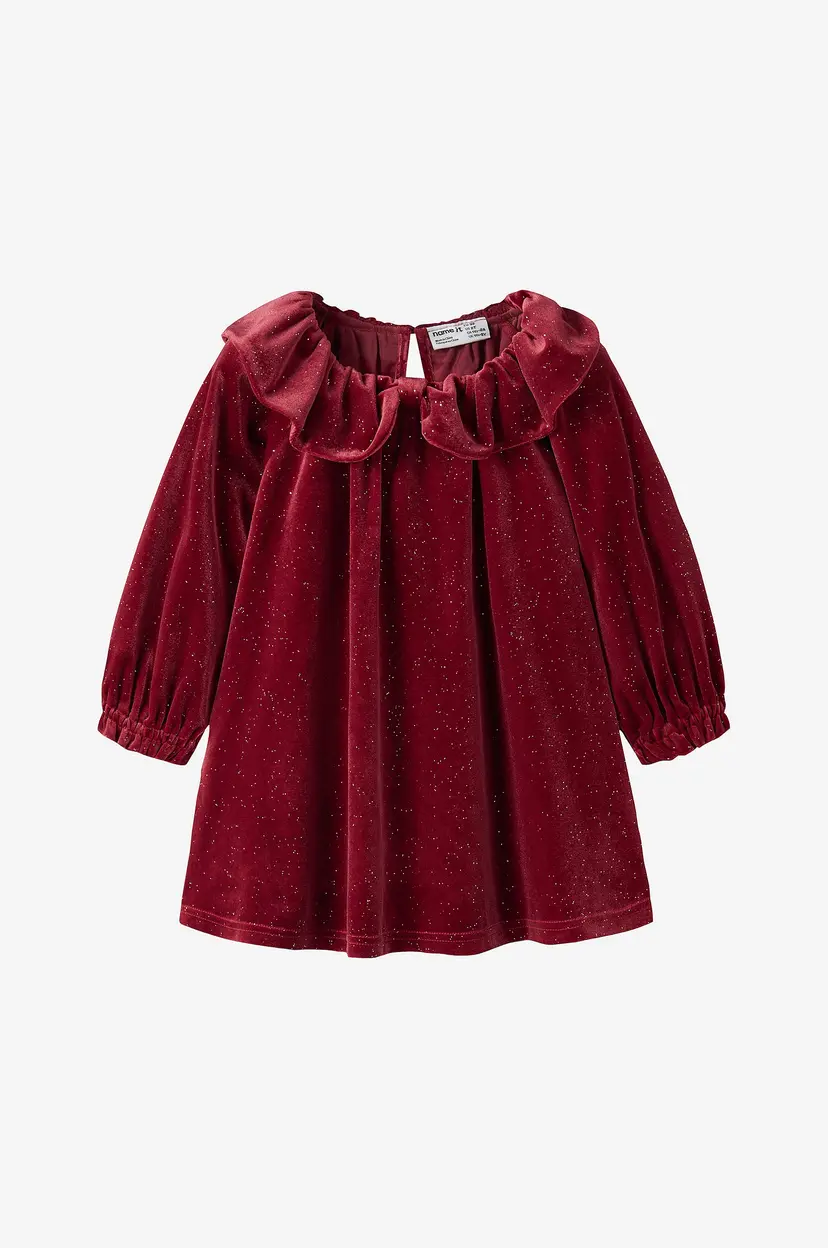 NAME IT Fløyelskjole Nmfricy Vel Ls Dress - Rød