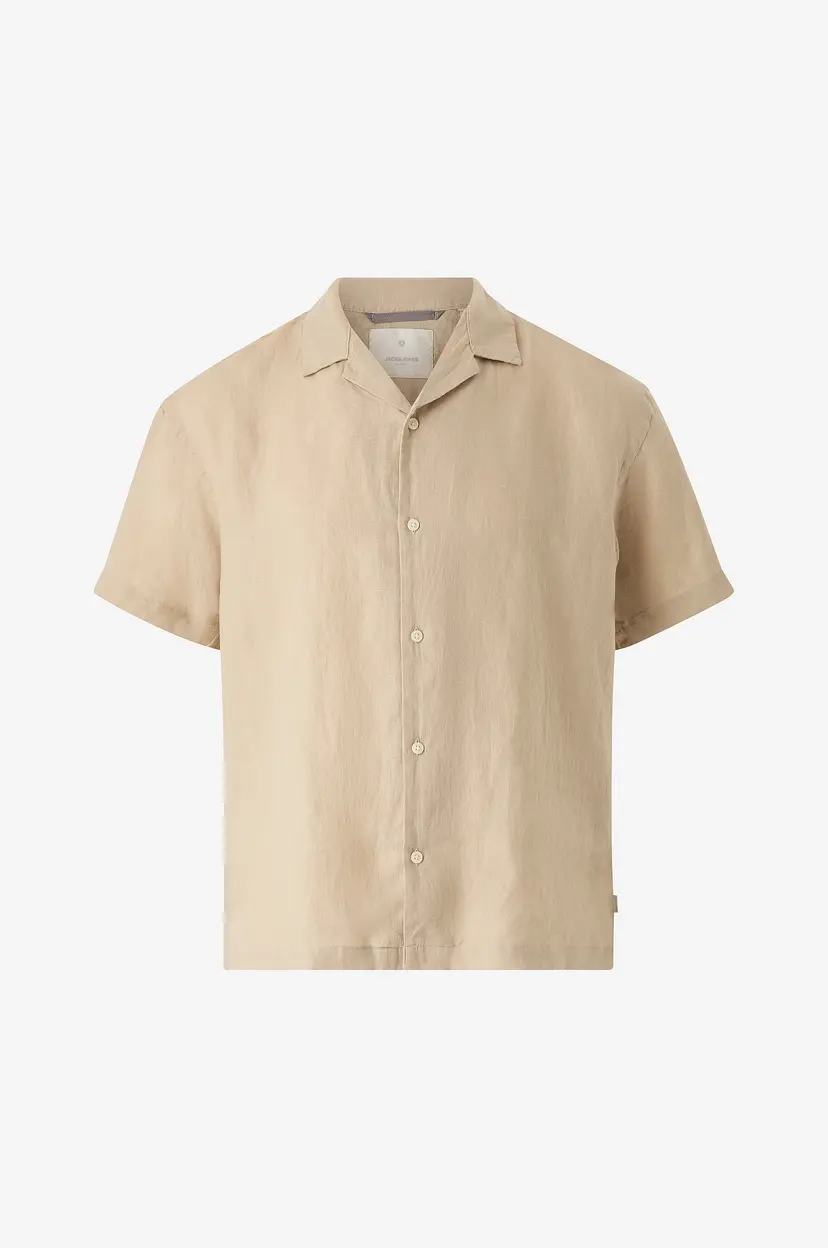 Jack & Jones Linskjorte jprcClawrence Linen Resort Shirt S/S - Beige