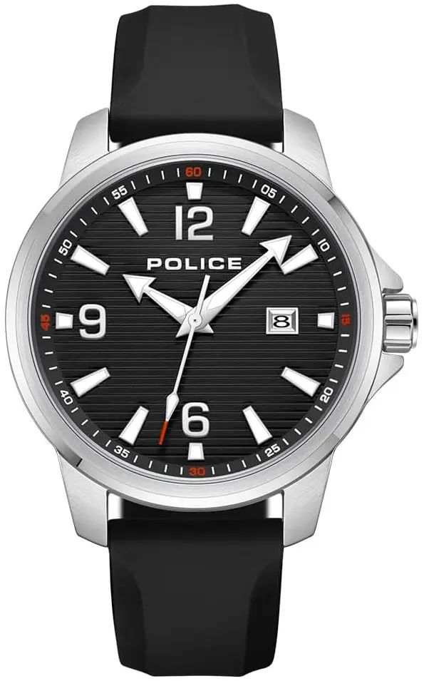 Police Police Herreklokke PEWJN0020903 Mensor Sort/Gummi Ø44 mm