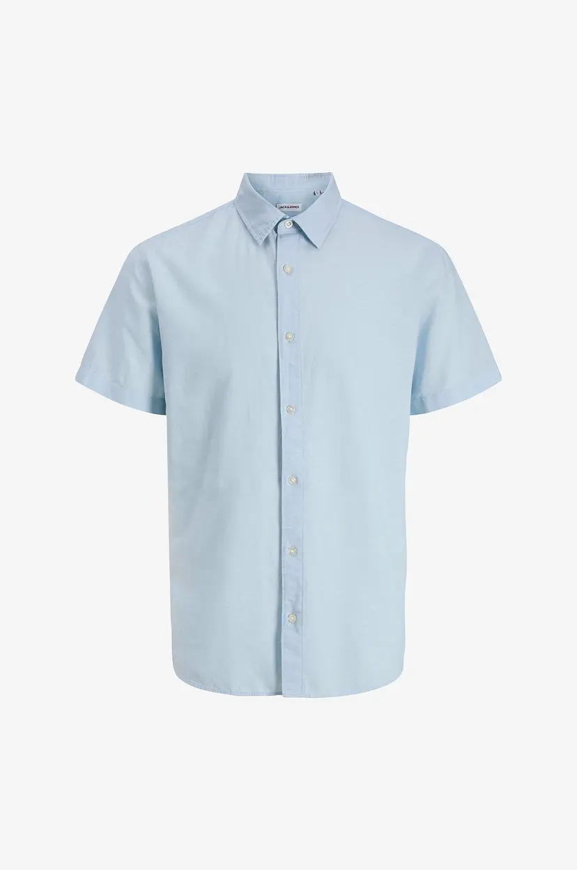 Jack & Jones Junior Skjorte jjeBreeze Linen Blend Shirt S/S - Blå