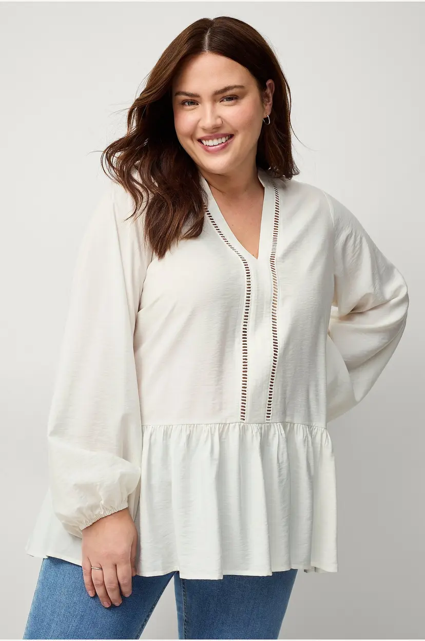 Ellos Plus collection Bluse Ella - Hvit