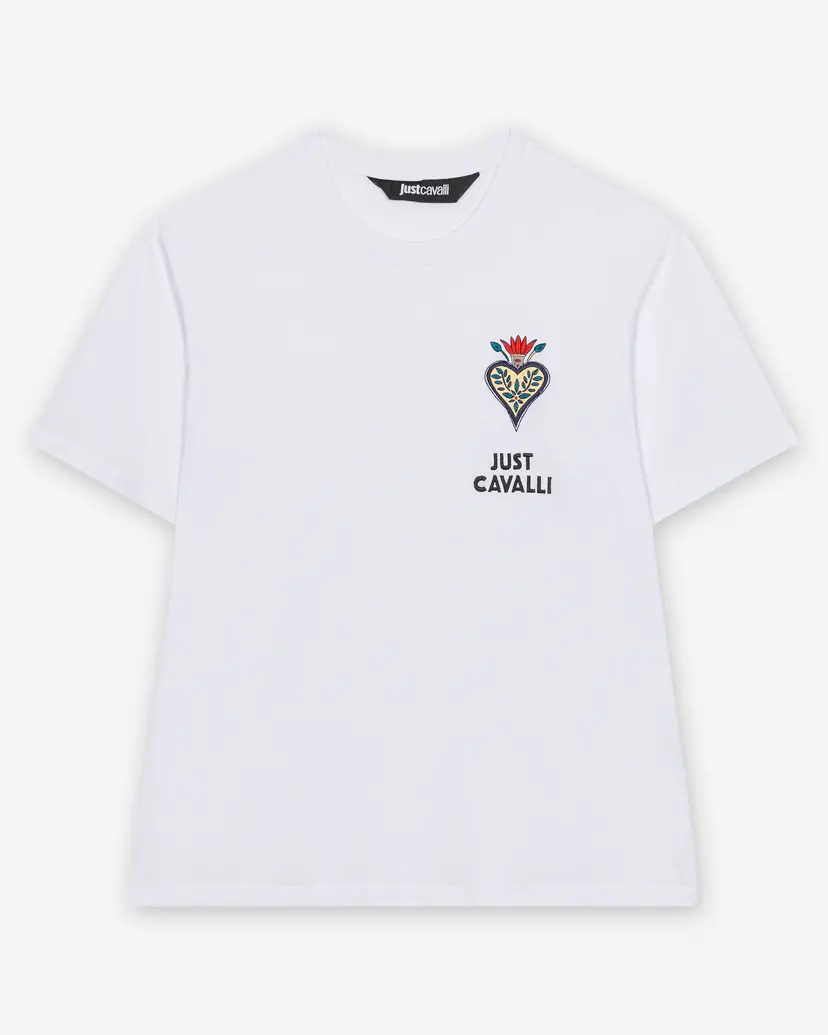 Just Cavalli Just Cavalli R Logo Heart White T-shirt