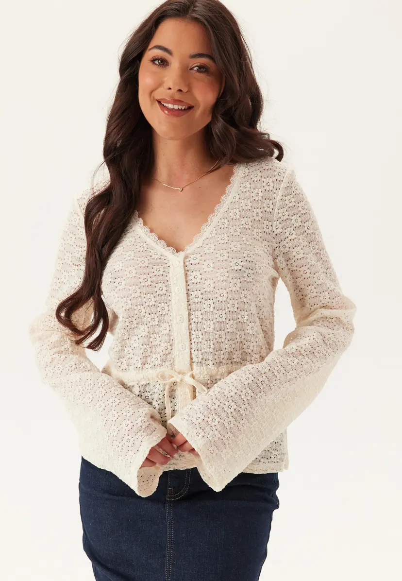 Happy Holly Peplum Lace Cardigan