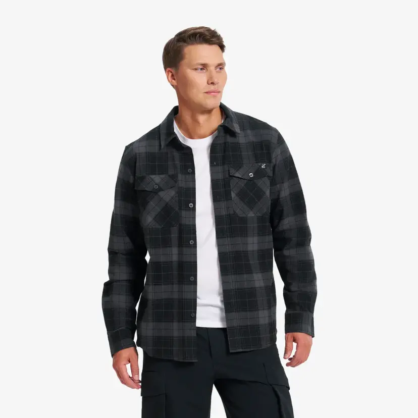 RevolutionRace Bonfire Flannel Shirt Herre Black/Anthracite