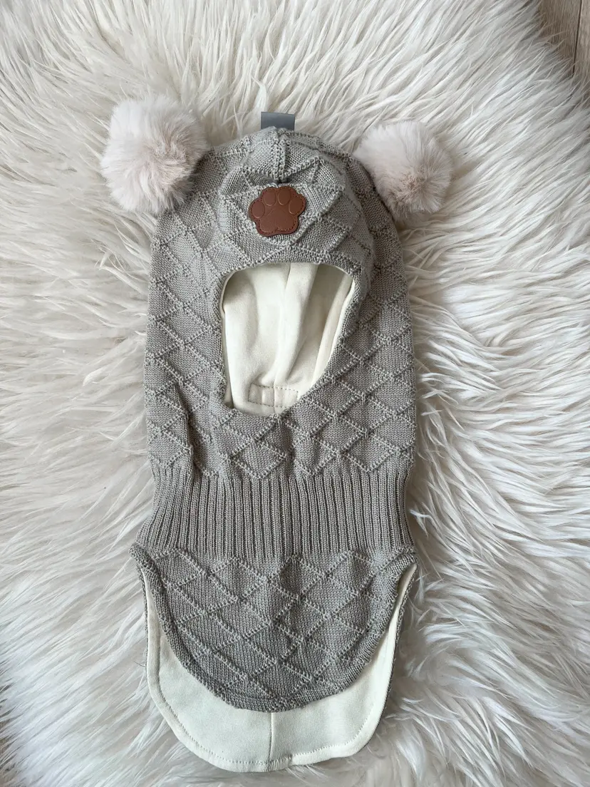 Need it Balaclava i ull/bomull "Pote" Sand